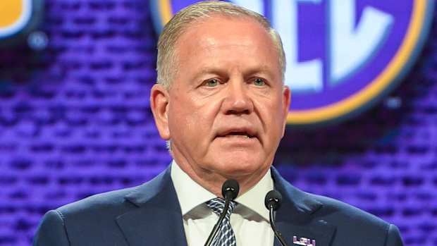 LSU's Brian Kelly at SEC Media Days in Nashville